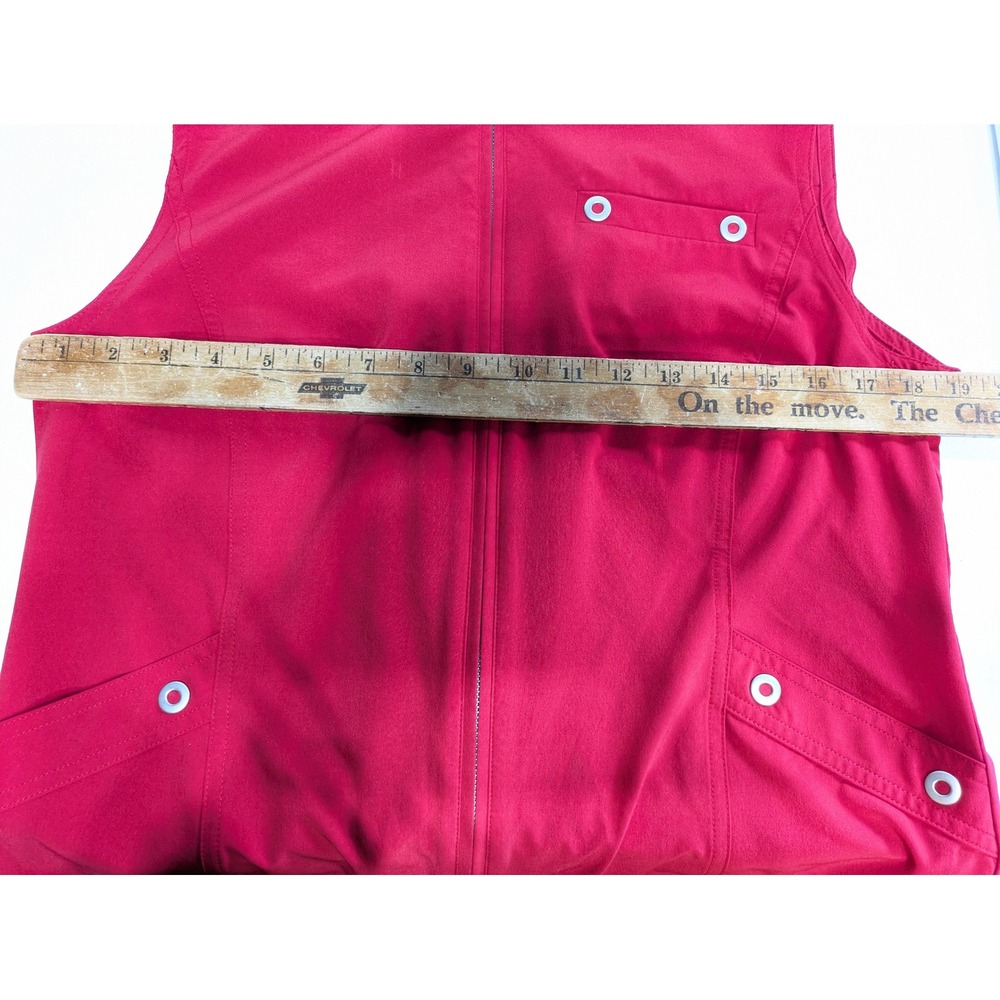 Zenergy Chicos Vest Women Medium 1 Red Full Zip Mock Neck Stretch Activewear - Picture 3 of 11